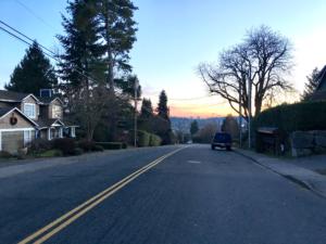 strada di Seattle alla mattina