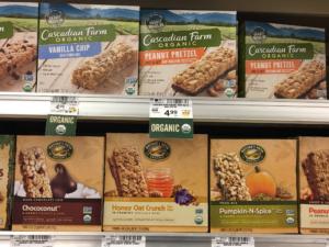 barrette di cereali granola al supermercato