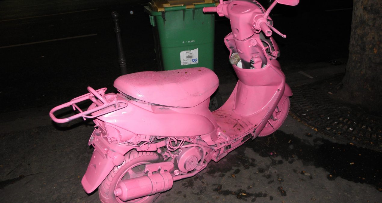 La donna in scooter: