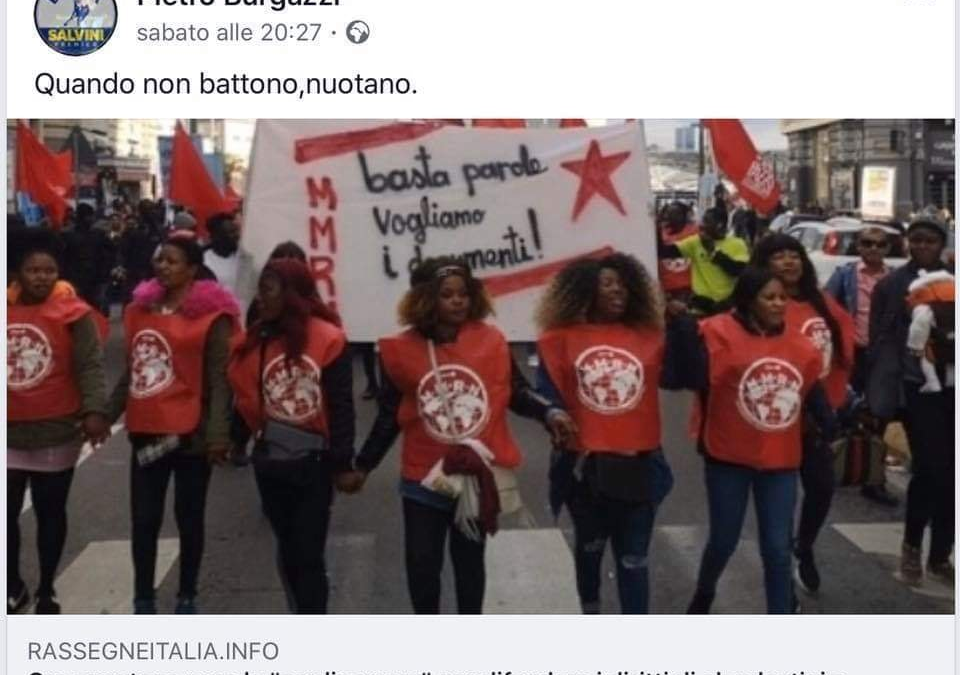 Pietro Burgazzi alle Sardine di colore: “quando non battono, nuotano”